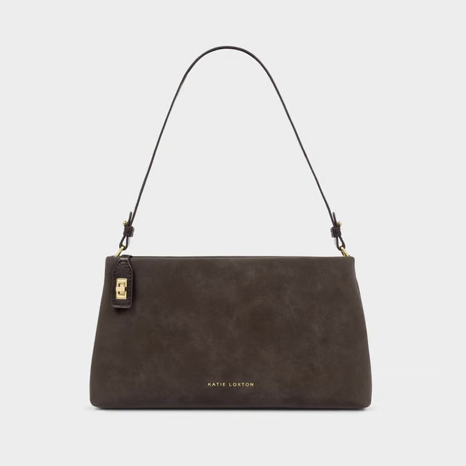 Orin Bitter Chocolate Twist Lock Small Shoulder Bag