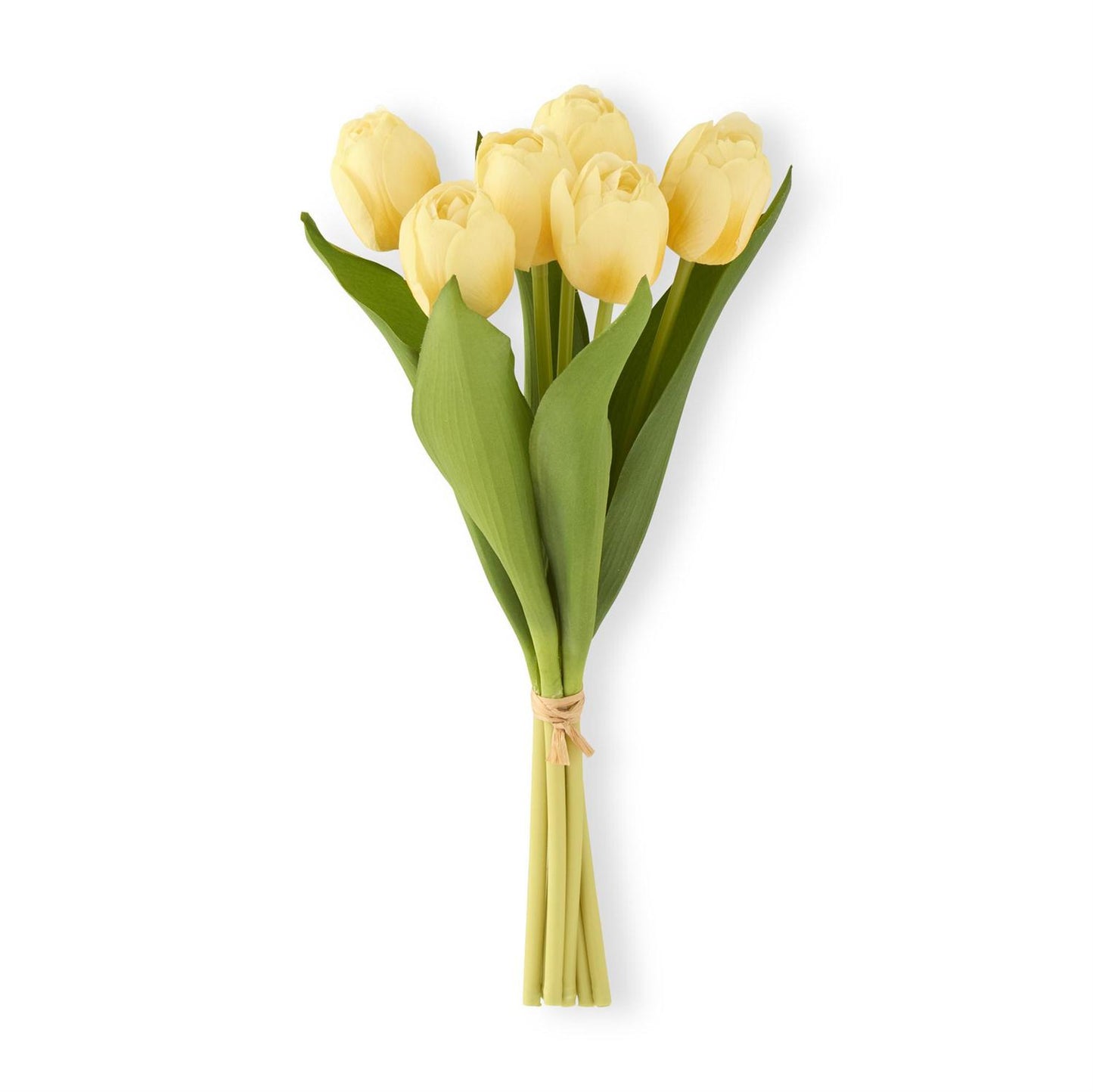 13" Light Yellow Real Touch Tulip Bundle (6 stems)