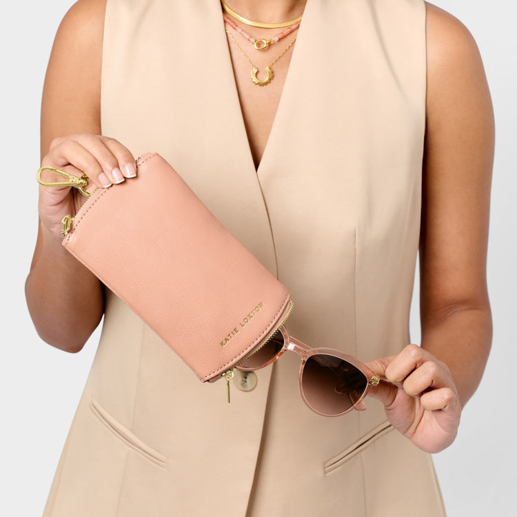 Clip-On Sunglasses Case Peony Blush