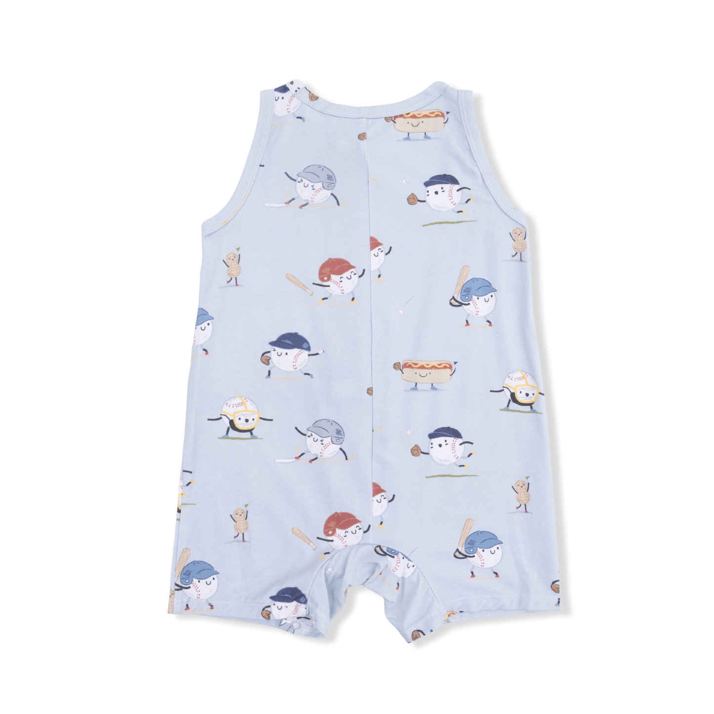 Baseballs Playing Baseball Sleeveless Shortie Romper