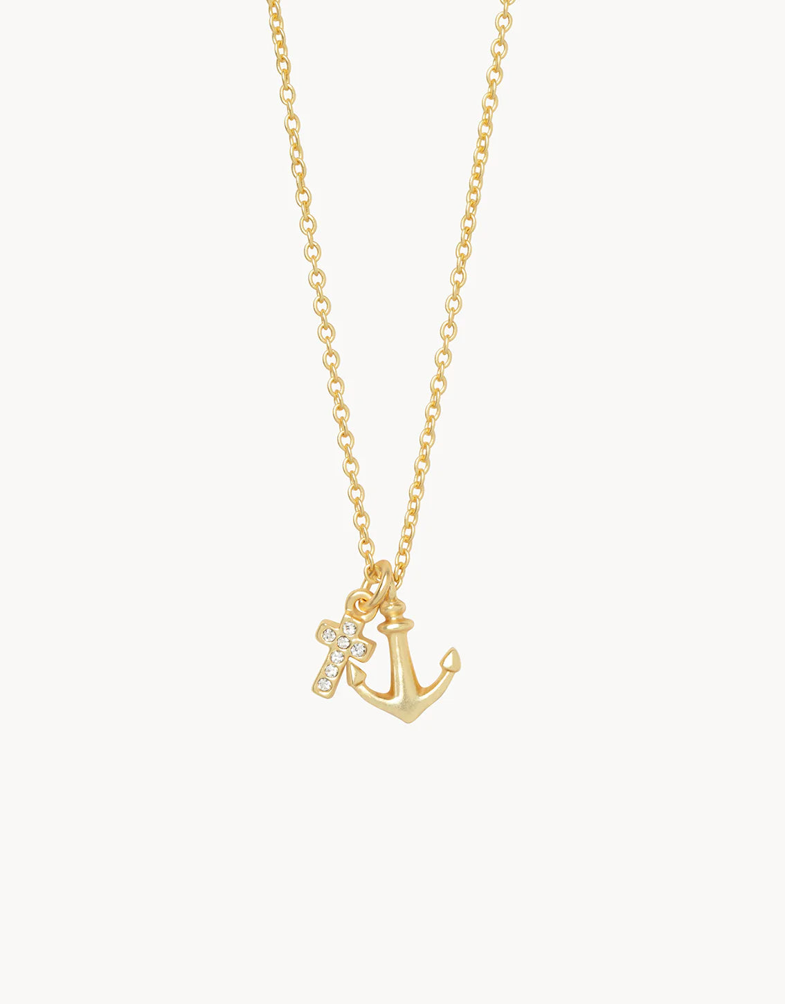 Sea La Vie Necklace 18" It Is Well/Cross Anchor Gold