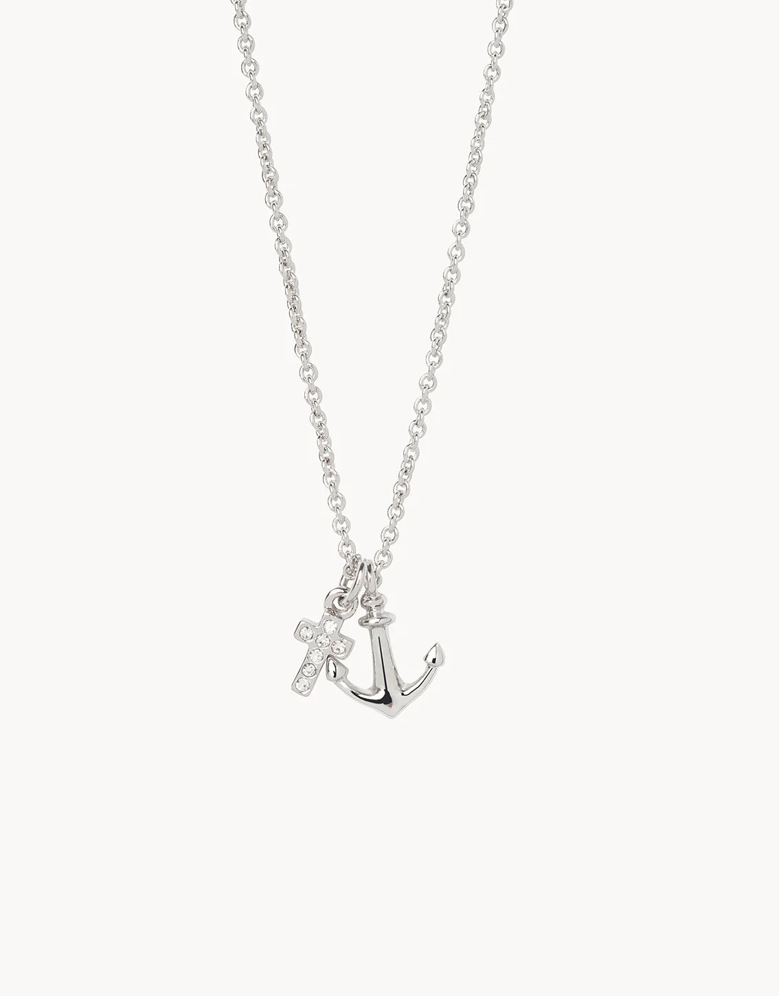 Sea La Vie Necklace 18" It Is Well/Cross Anchor Silver