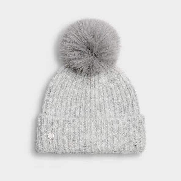 Light Gray Sequin Soft Knit Hat
