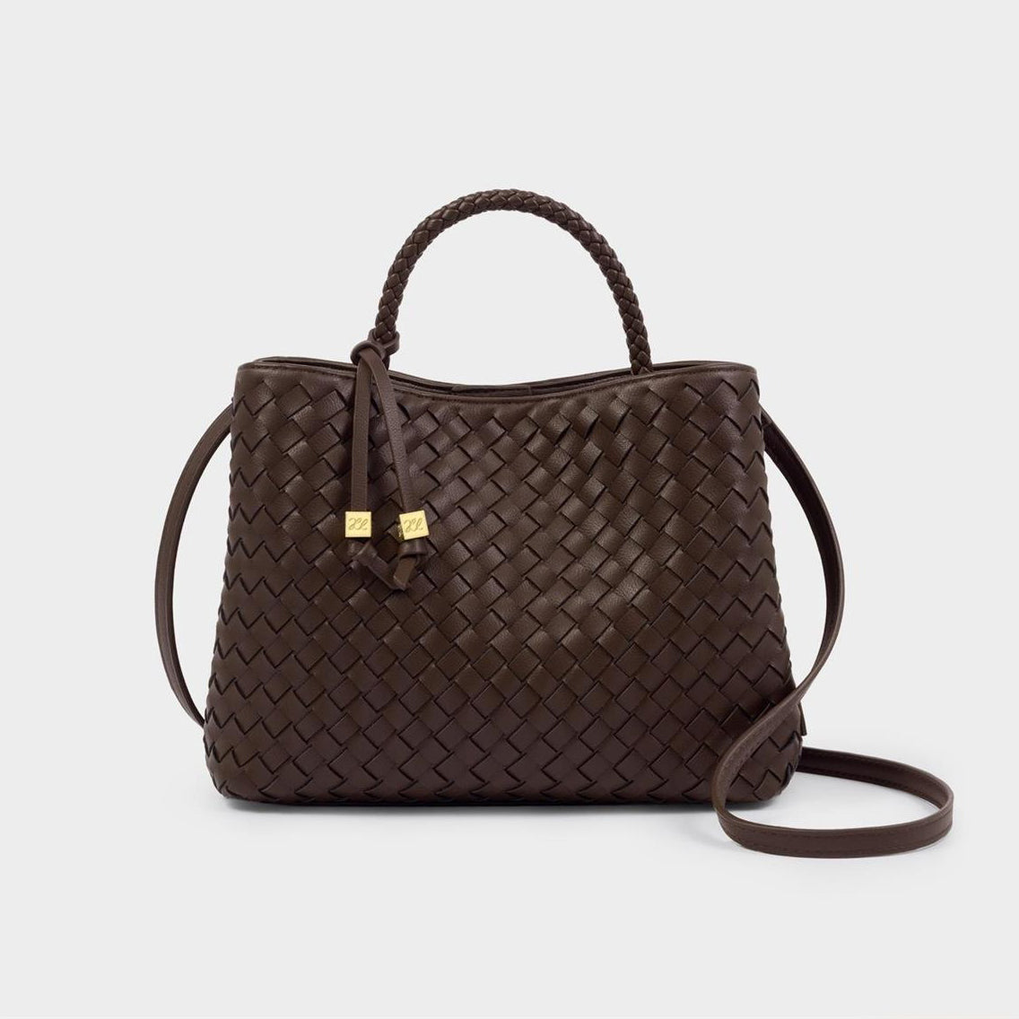 Nova Chocolate Hand Woven Top Handle Bag
