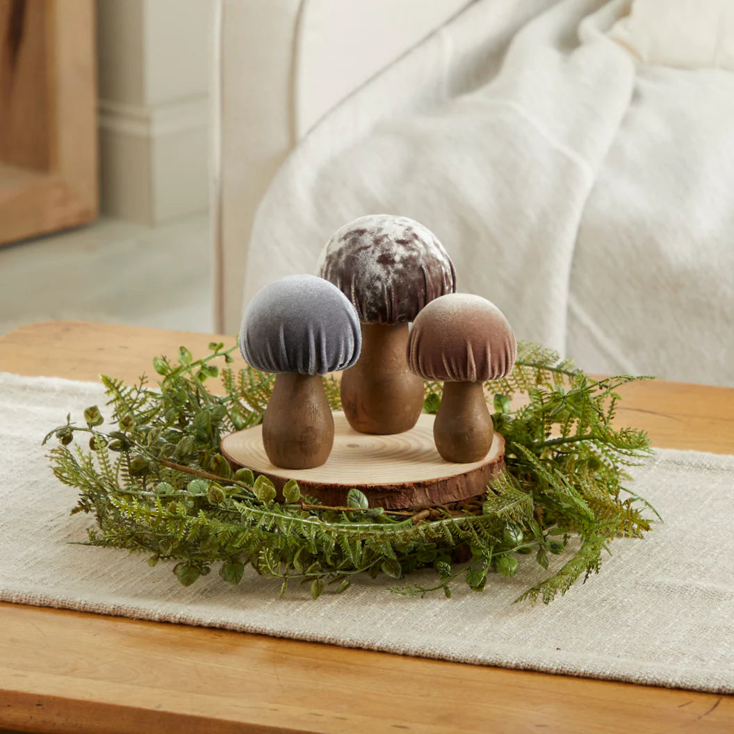 Mushroom Quartz Set of 3 Velvet