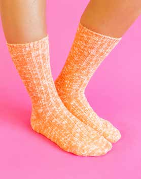 Worlds Softest Sock Orange Slub Marled Crew
