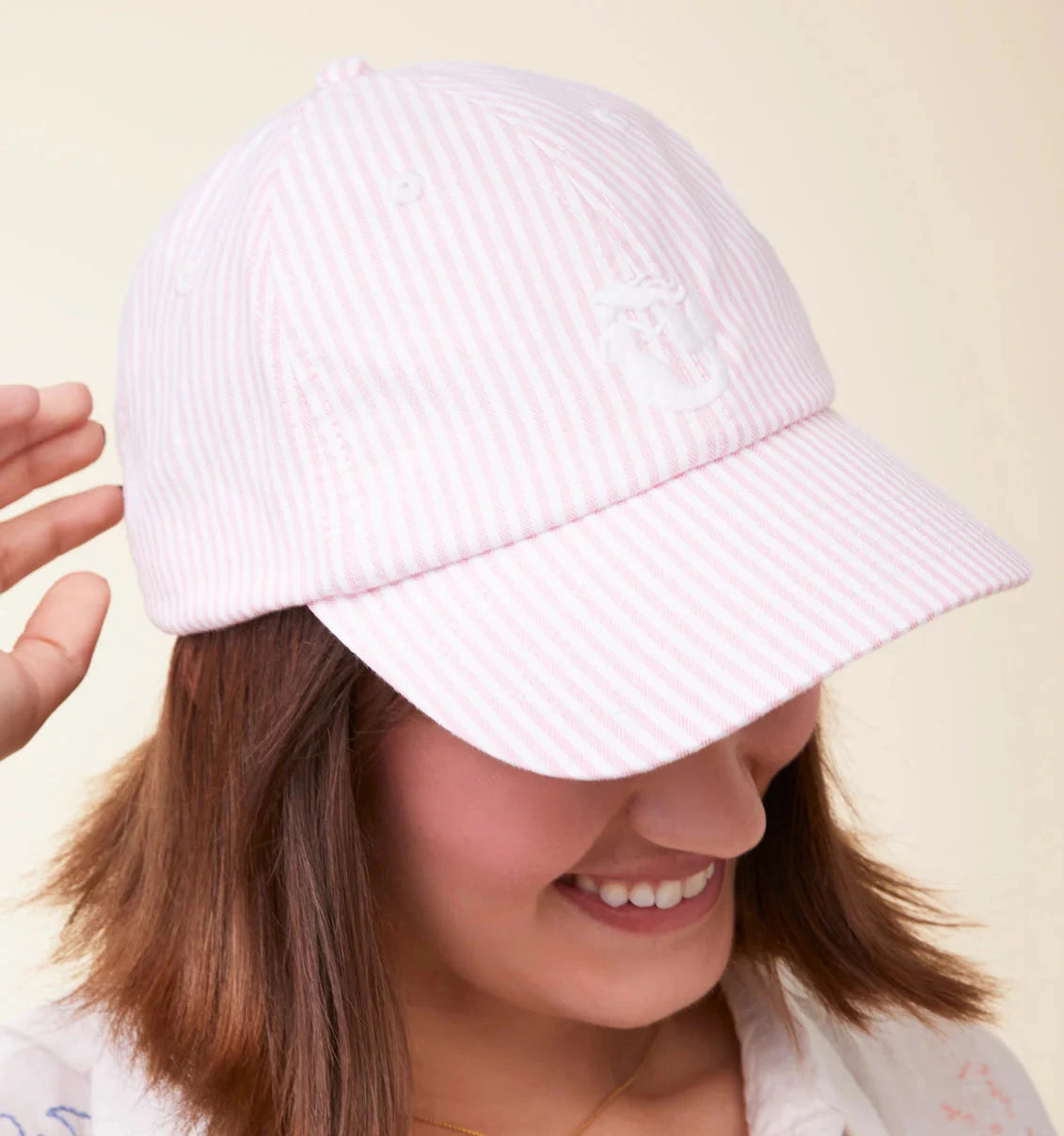 Baseball Hat Mermaid/Pink Stripe
