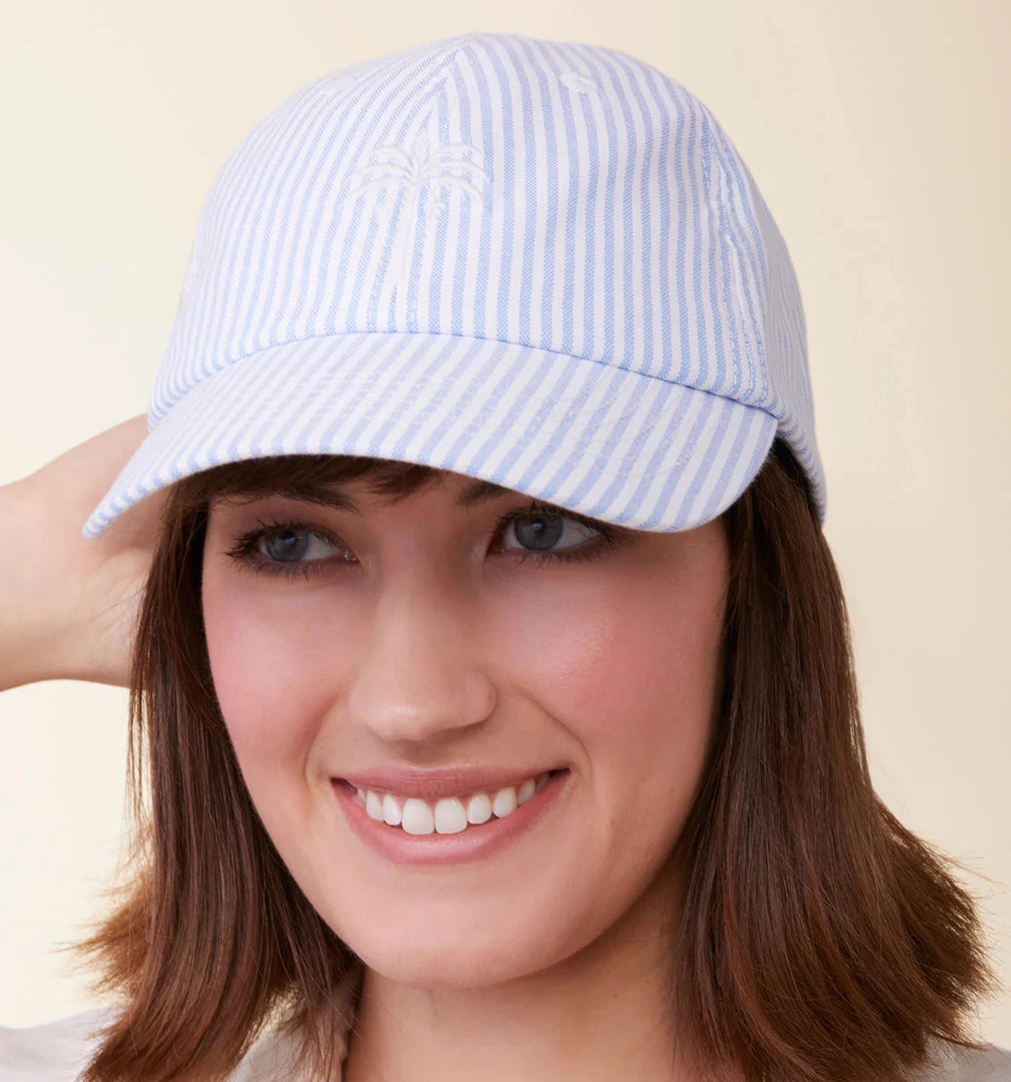 Baseball Hat Palm Tree/Blue Stripe
