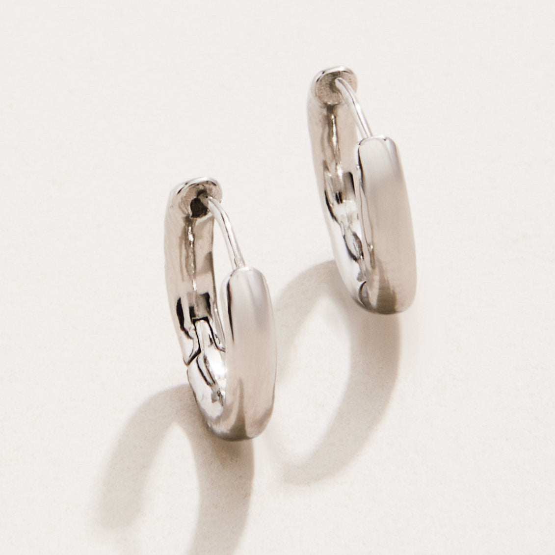 Moonglade Huggie Hoop Earrings 12mm Silver