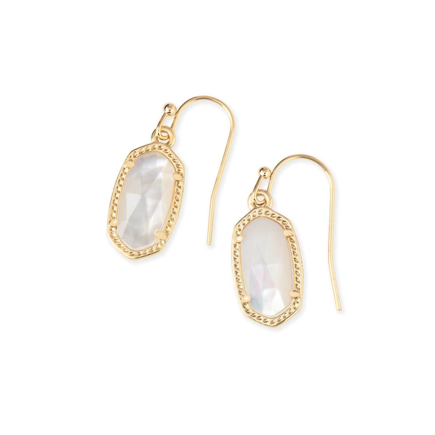 Lee Drop Earrings Gold Ivory Mother of Pearl