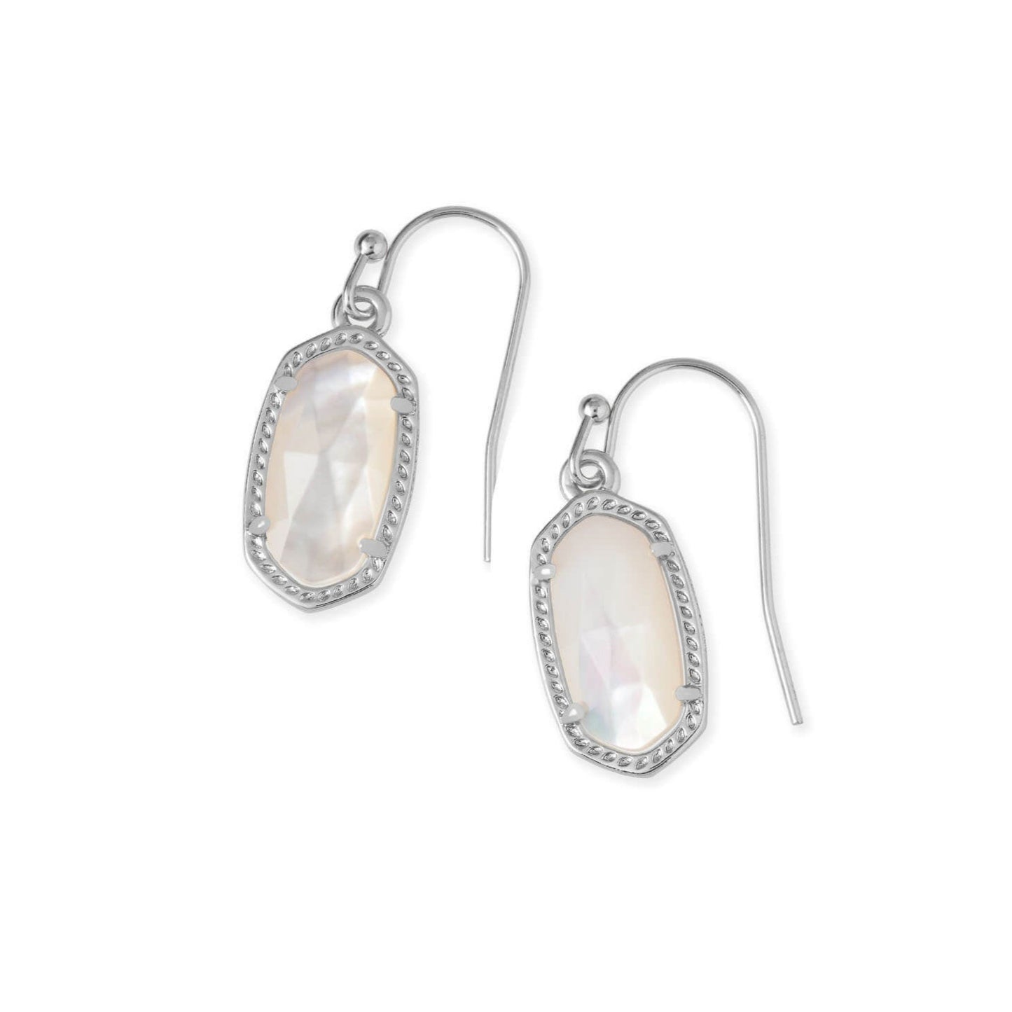 Lee Drop Earrings Silver Ivory Mother of Pearl