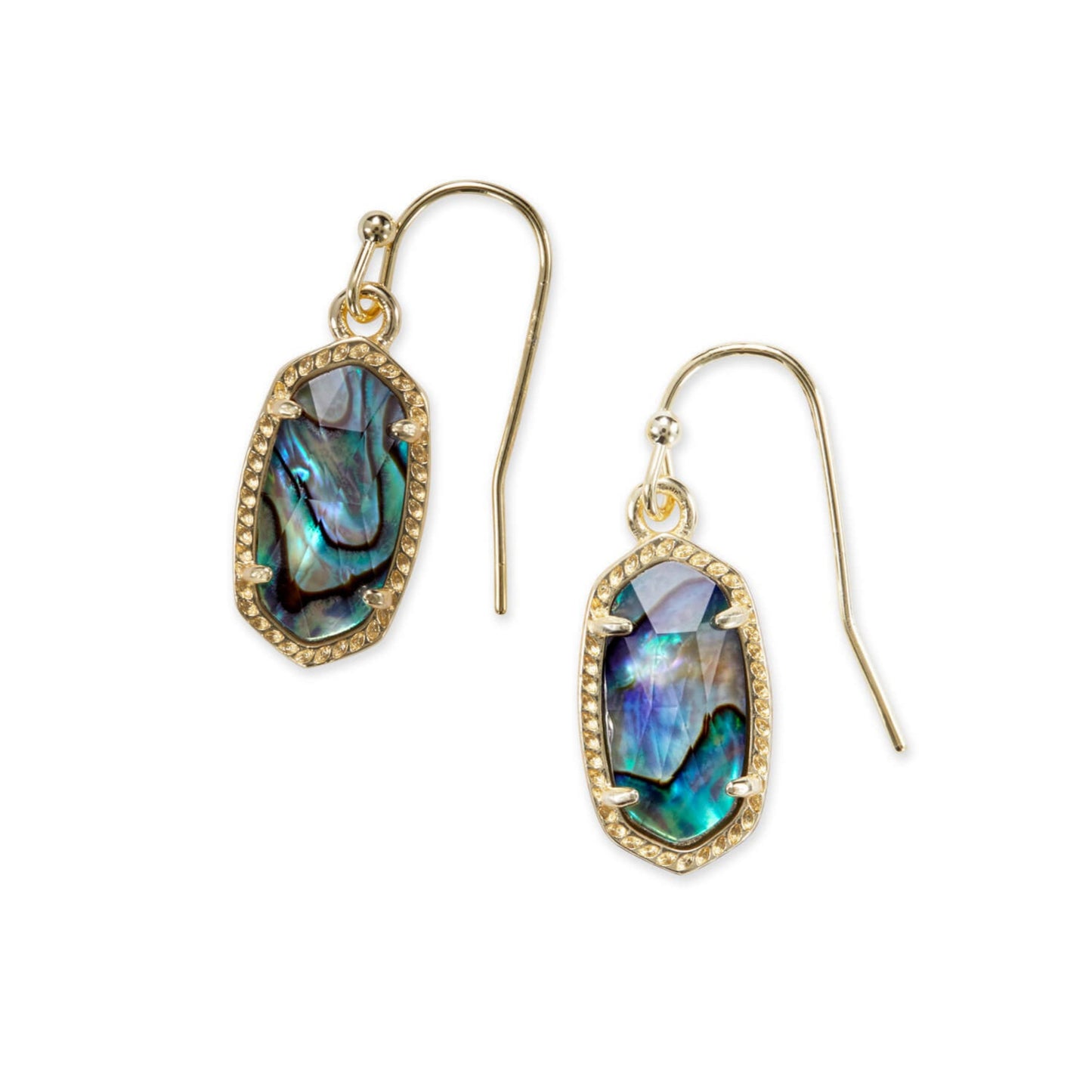 Lee Drop Earrings Gold Abalone Shell