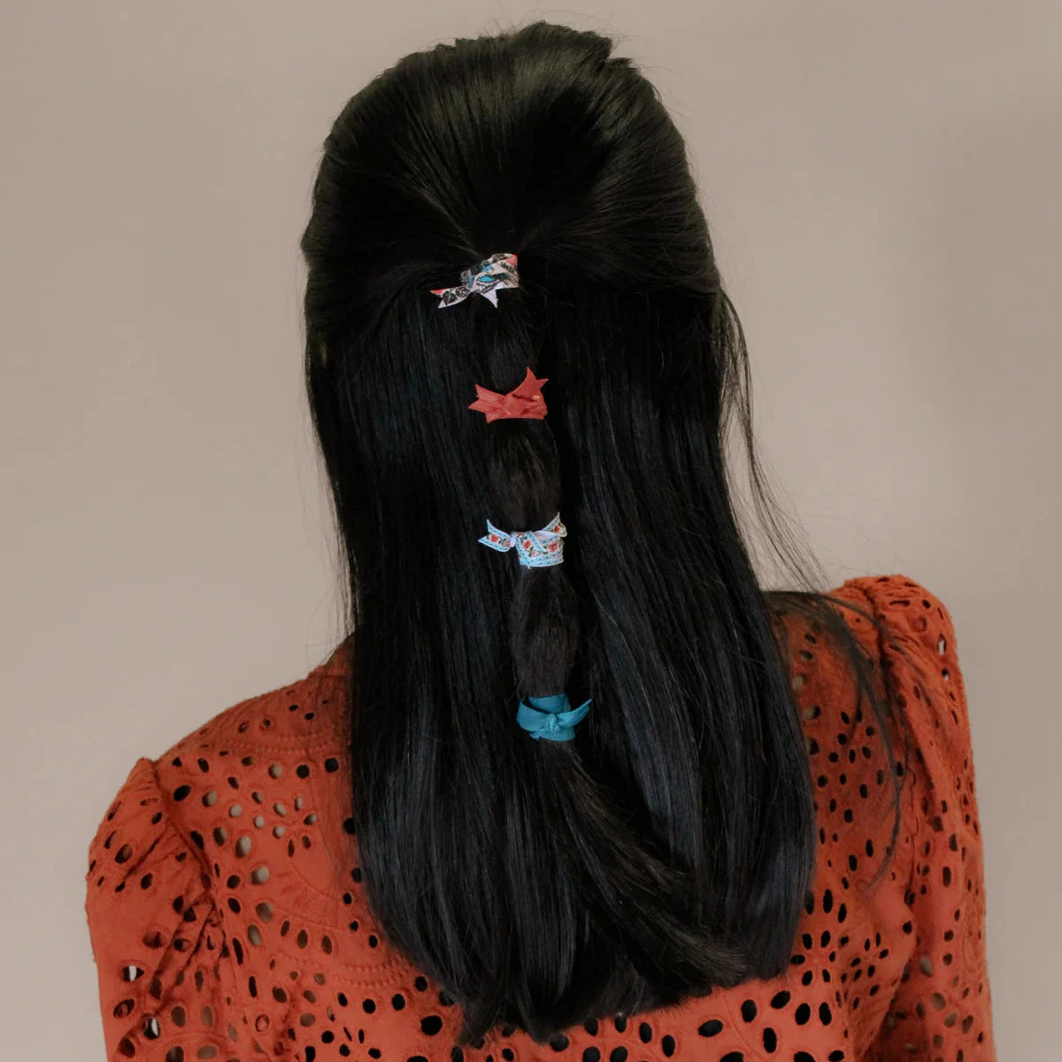 8-Pack Skinny Hair Ties Cross-Stitch Queen