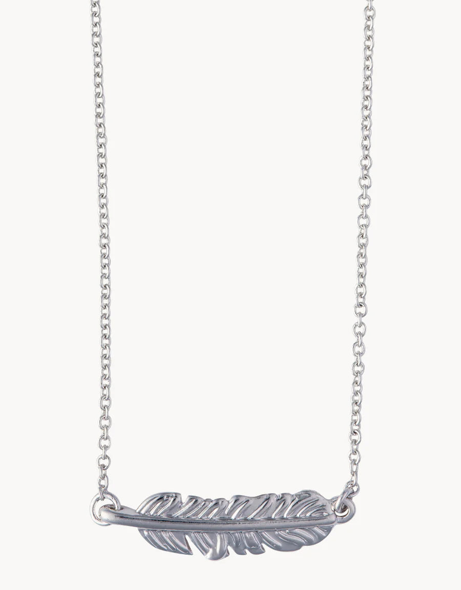 Sea La Vie Necklace 18" Follow Your Dreams/Feather Silver