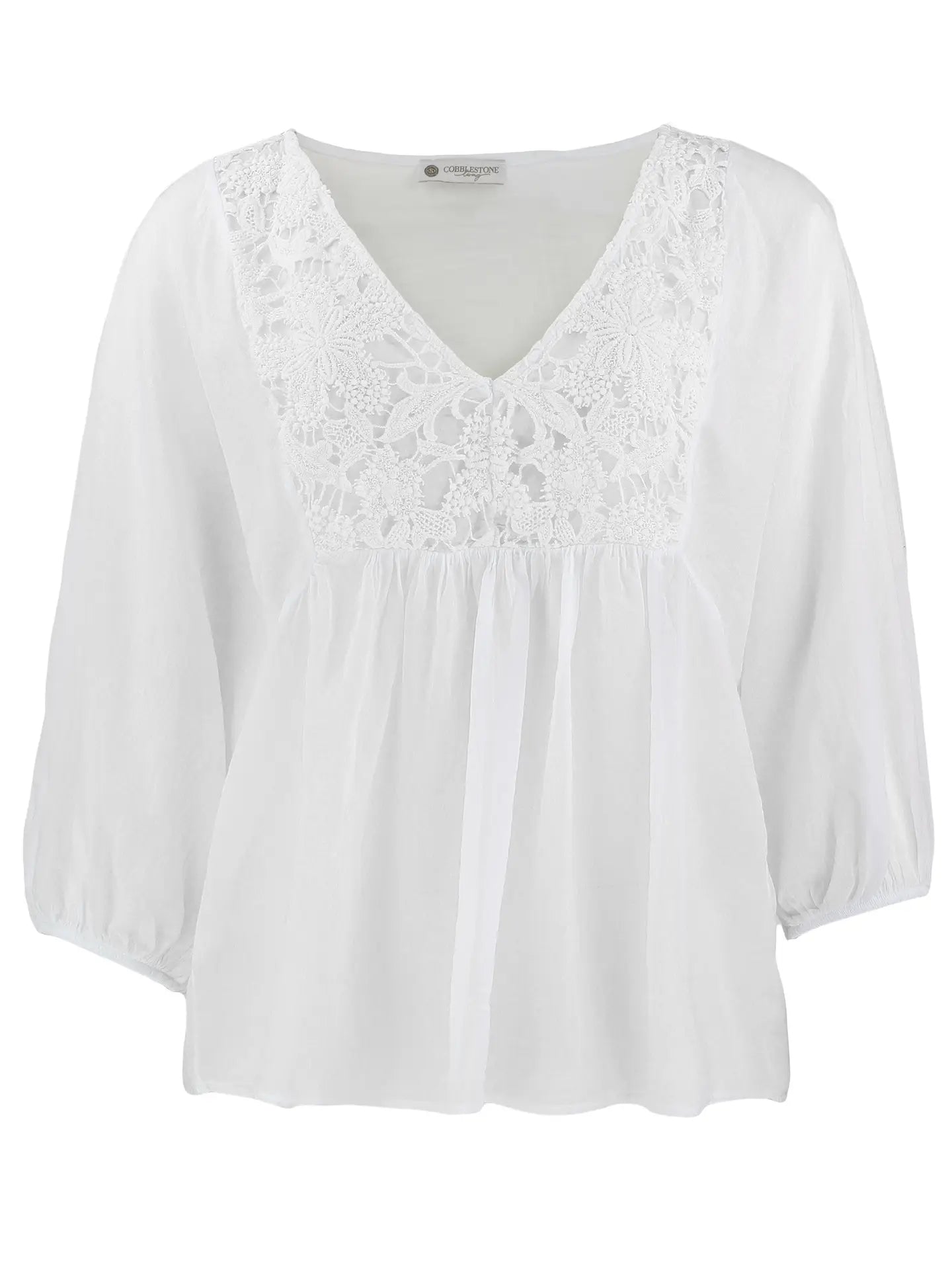 Kristiana White Cotton Blouse