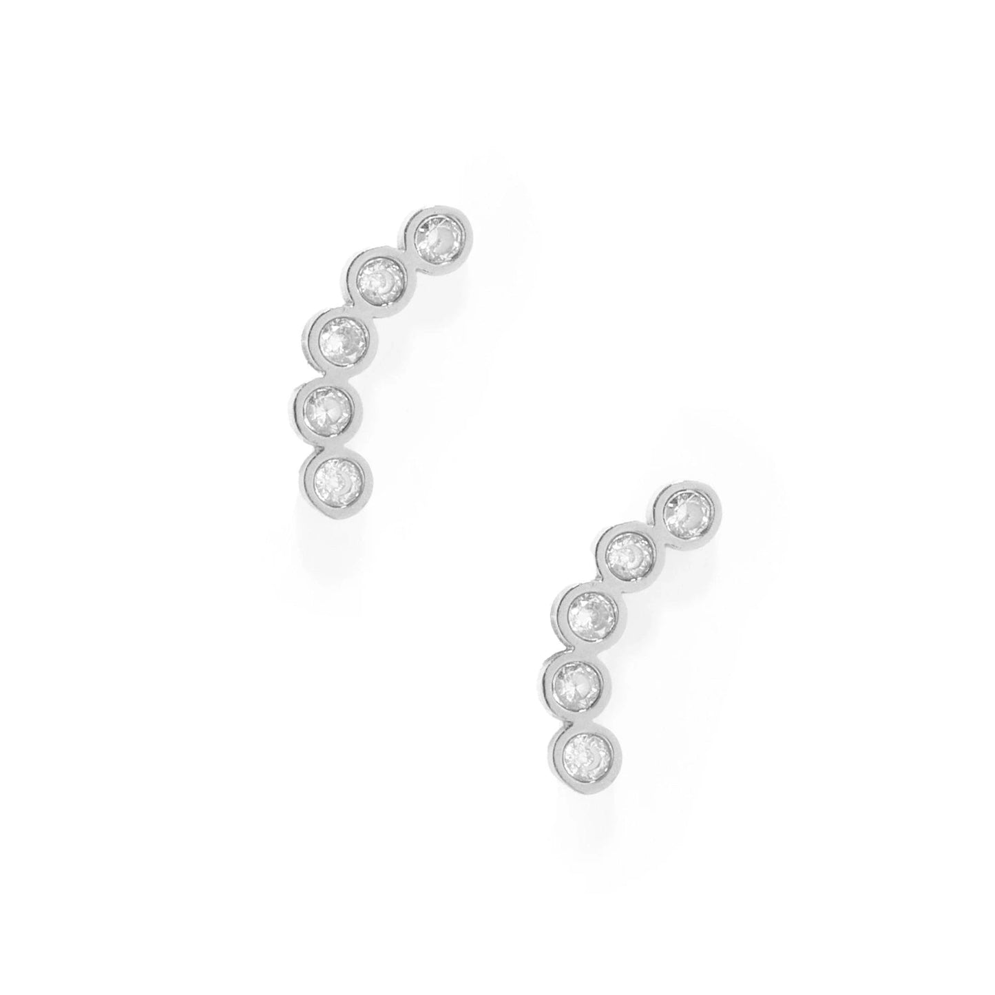 Abigail Sparkle Silver Screwback Stud Earrings