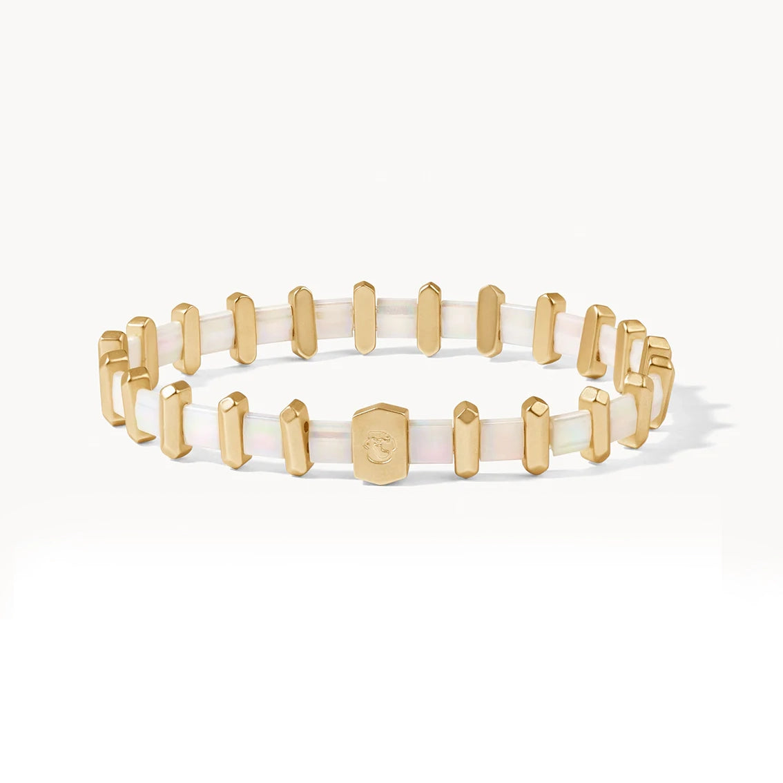 Beach Tila Stretch Bracelet White