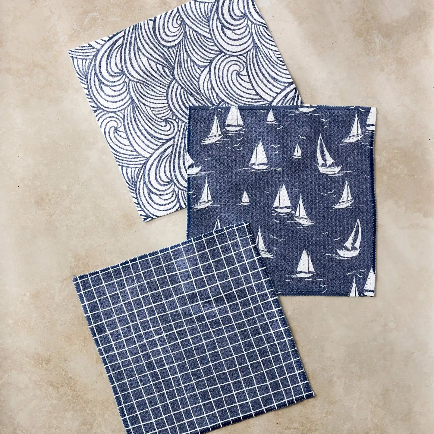 Coastal Day Dishcloth Set of 3