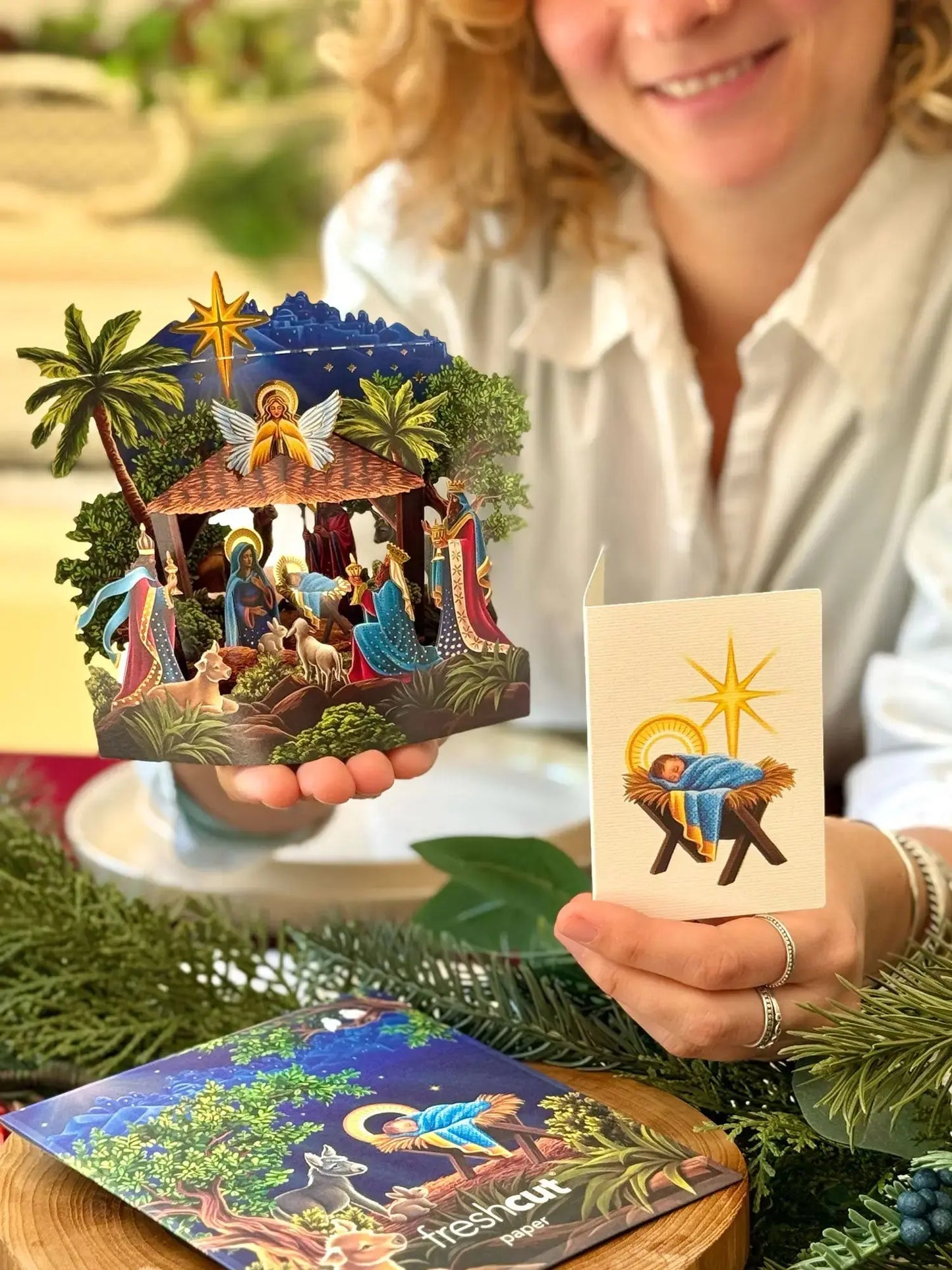 Mini Starlit Nativity Pop-up Card