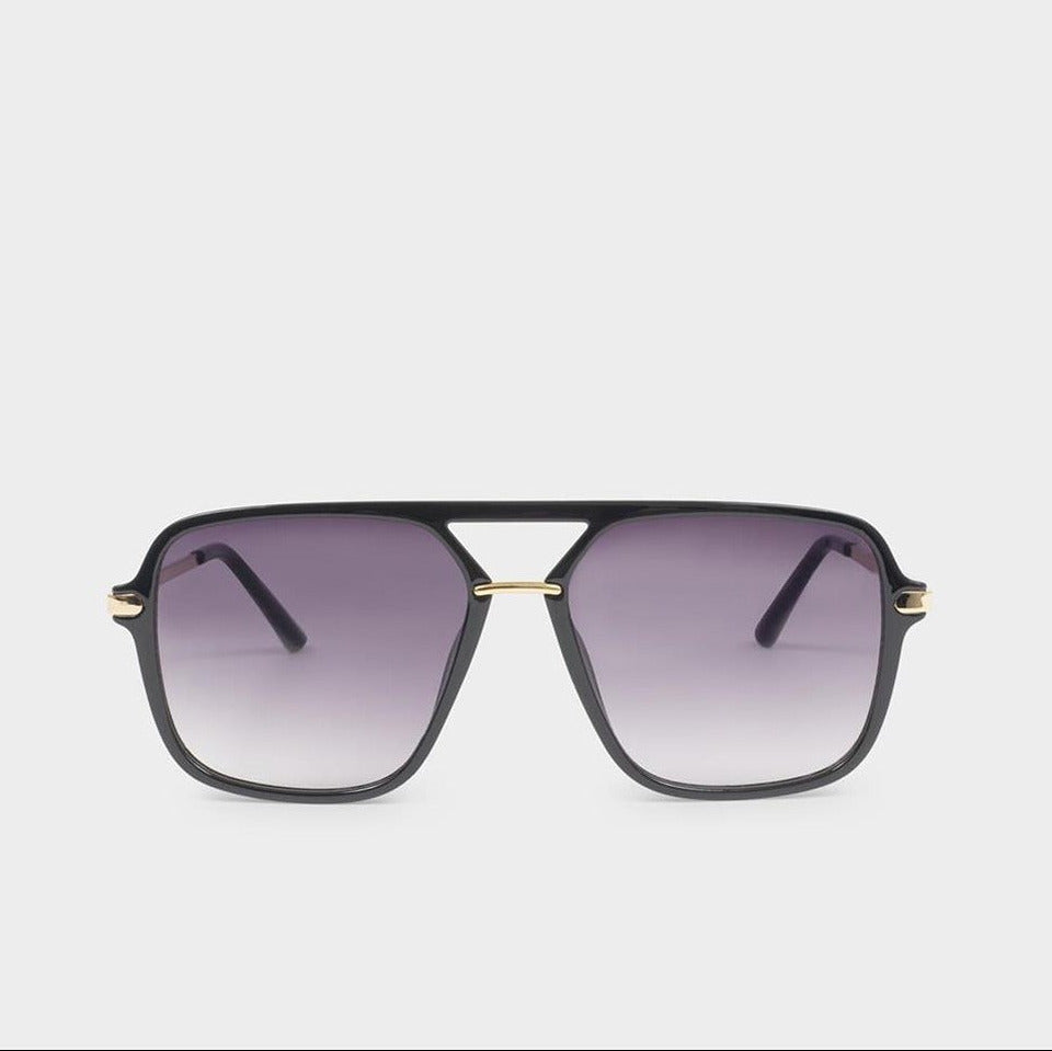 St. Moritz Black Aviator Sunglasses