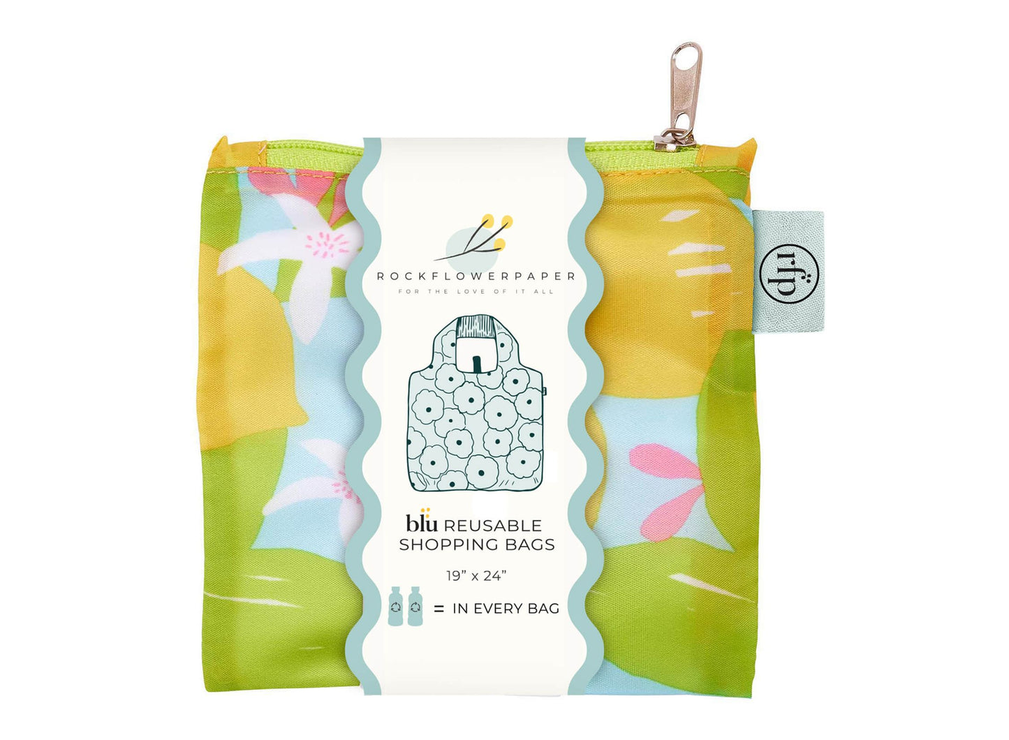 Lemon Blossoms Blu Bag in a Pouch