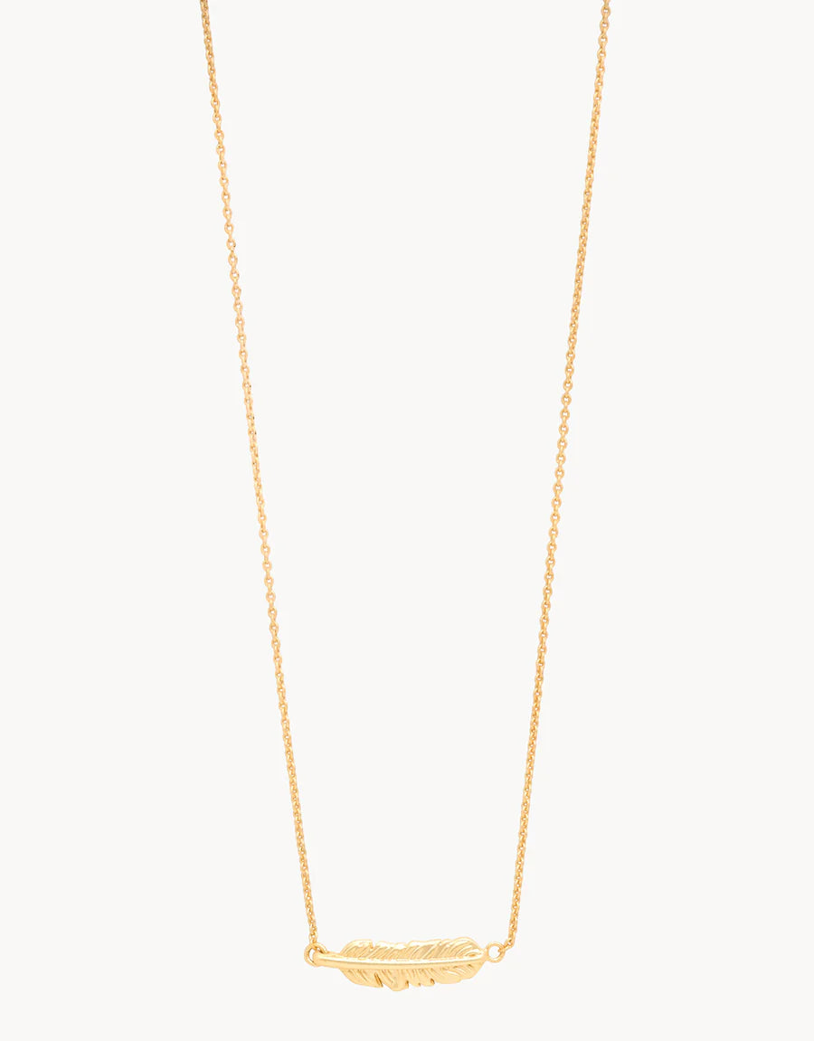 Sea La Vie Necklace 18" Follow Your Dreams/Feather Gold