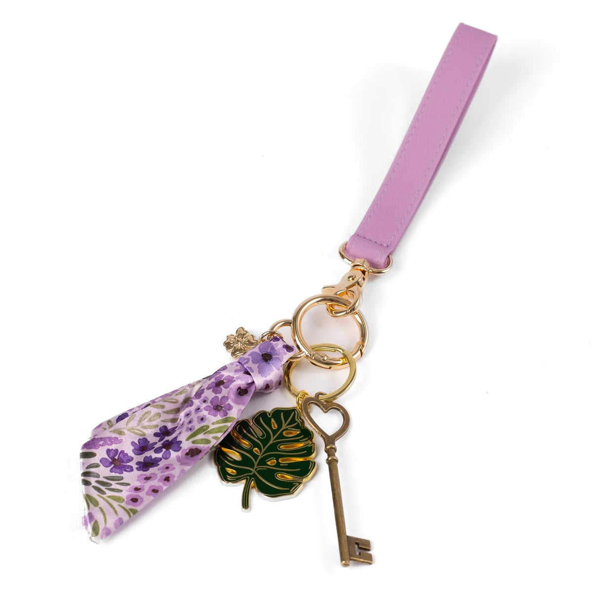 Lilac Floral Satin Keychain