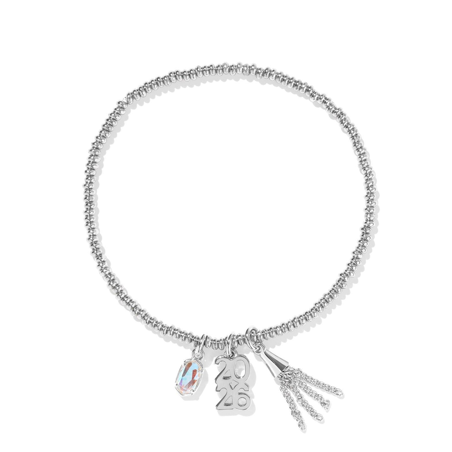 2026 Graduation Stretch Bracelet Silver