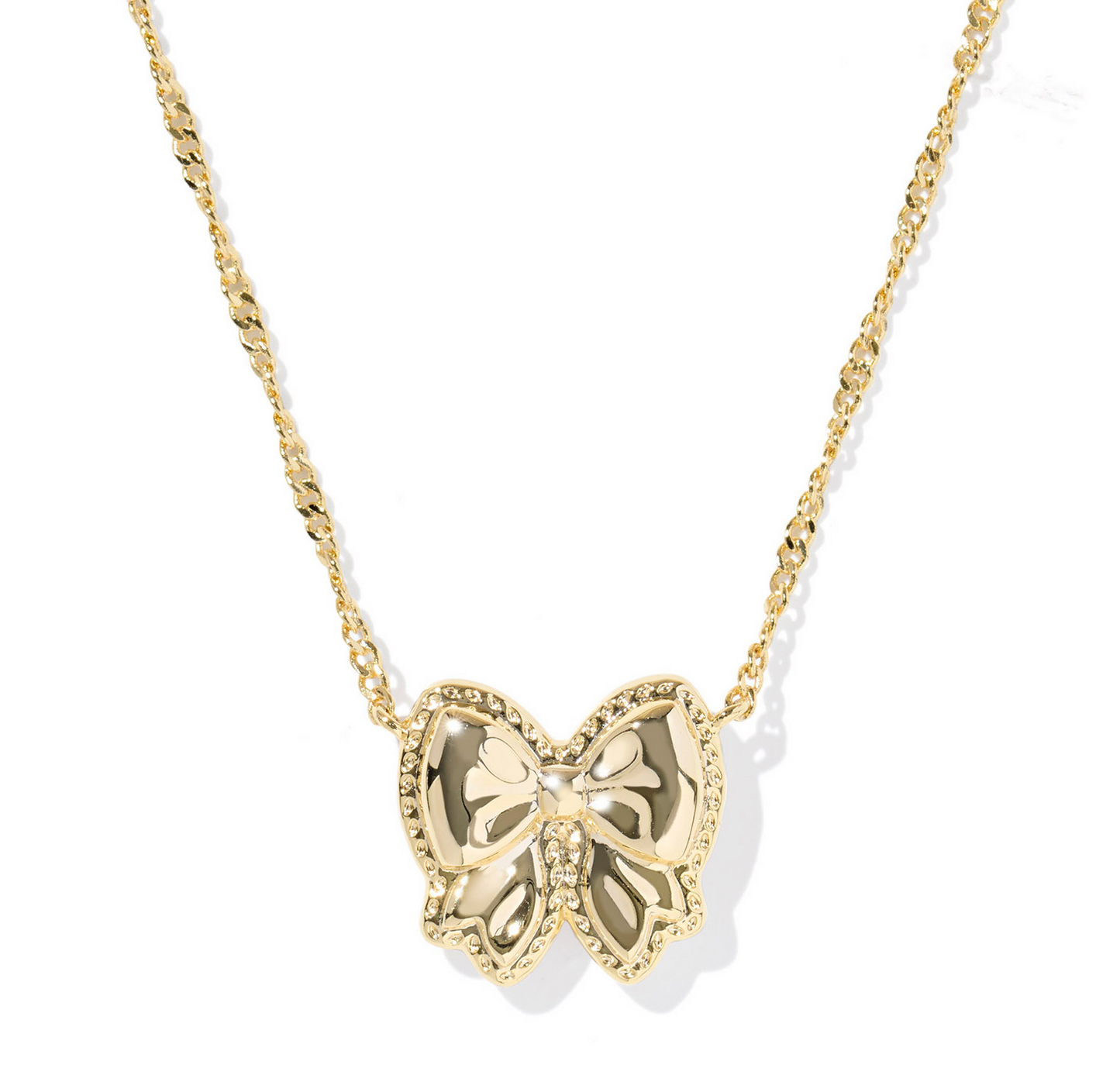 Haley Bow Short Pendant Necklace Gold Blush Ivory Mother of Pearl