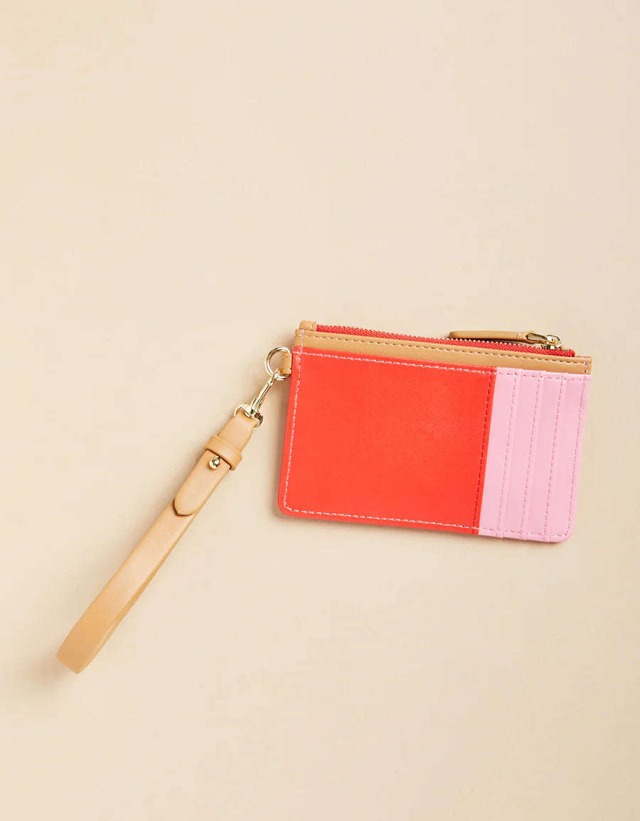 Slimcard Coinpurse Pink Red Color Block