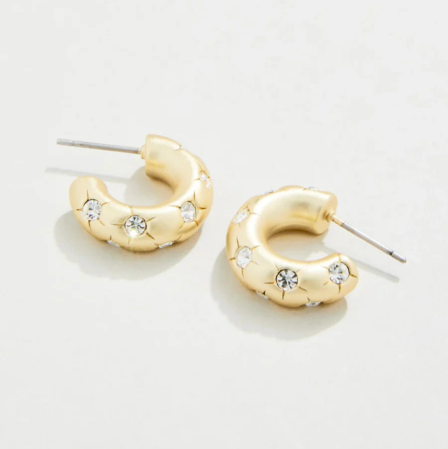 Chubby Hoop Earrings Crystal
