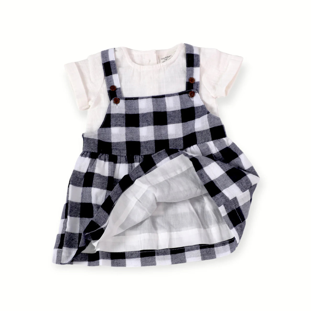 Maria Navy Checker Gingham Dress & Shirt Set (Organic Cotton)