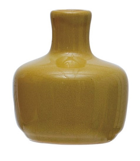 Stoneware Vase Reactive Glaze Light Brown