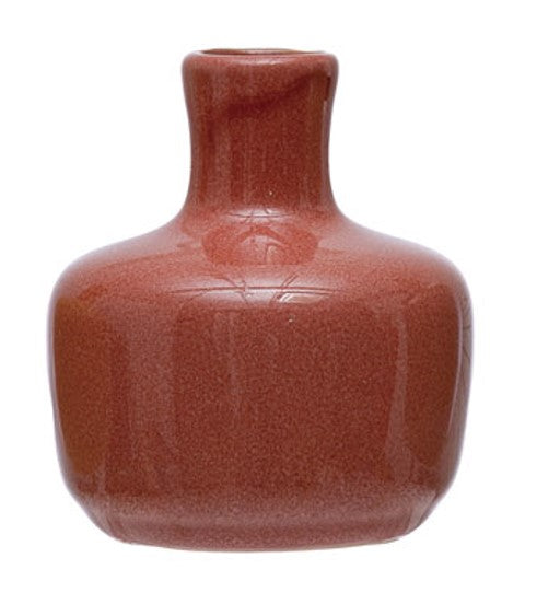 Stoneware Vase Reactive Glaze Brick