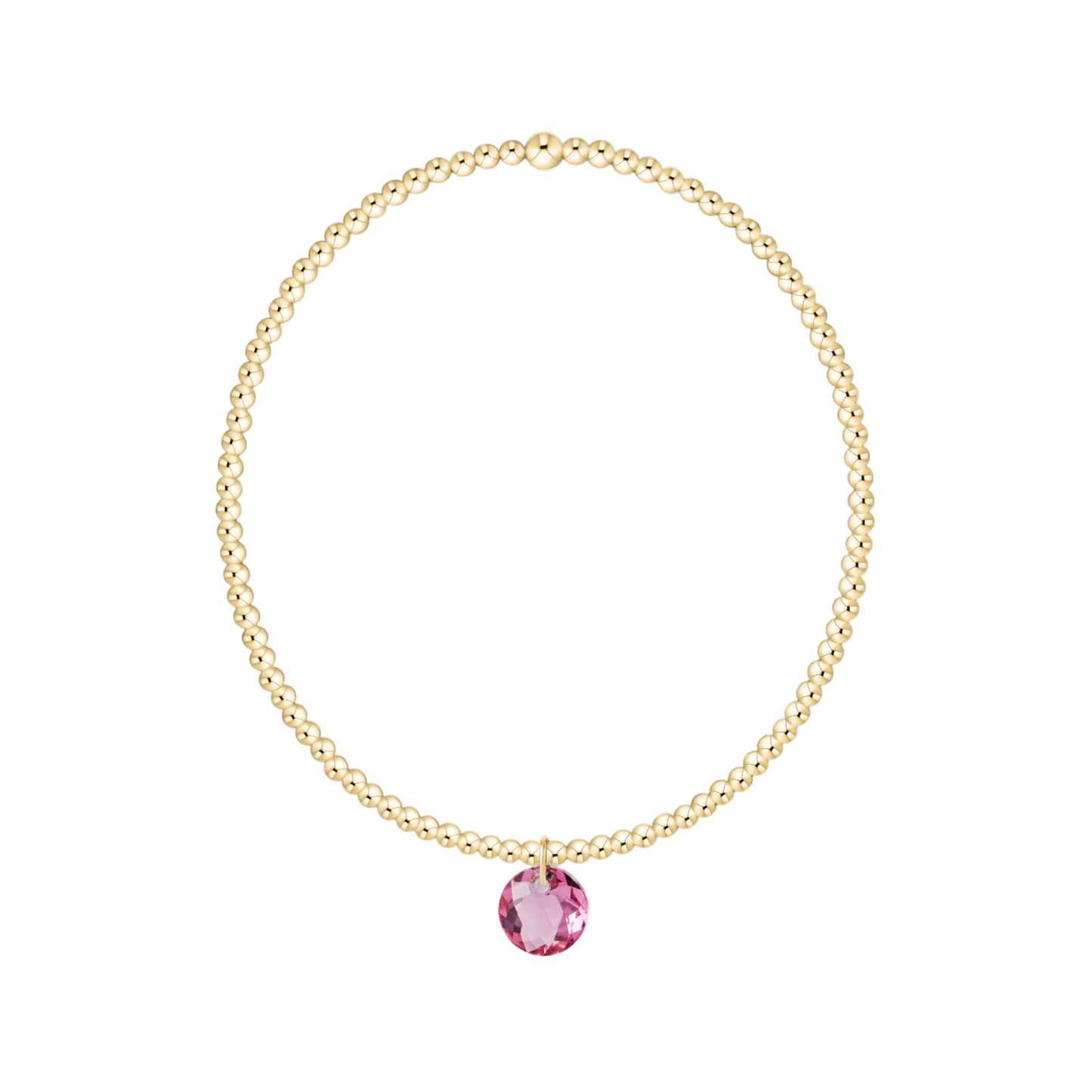 Classic Gold 2mm Bracelet Reflection Small Charm Tourmaline