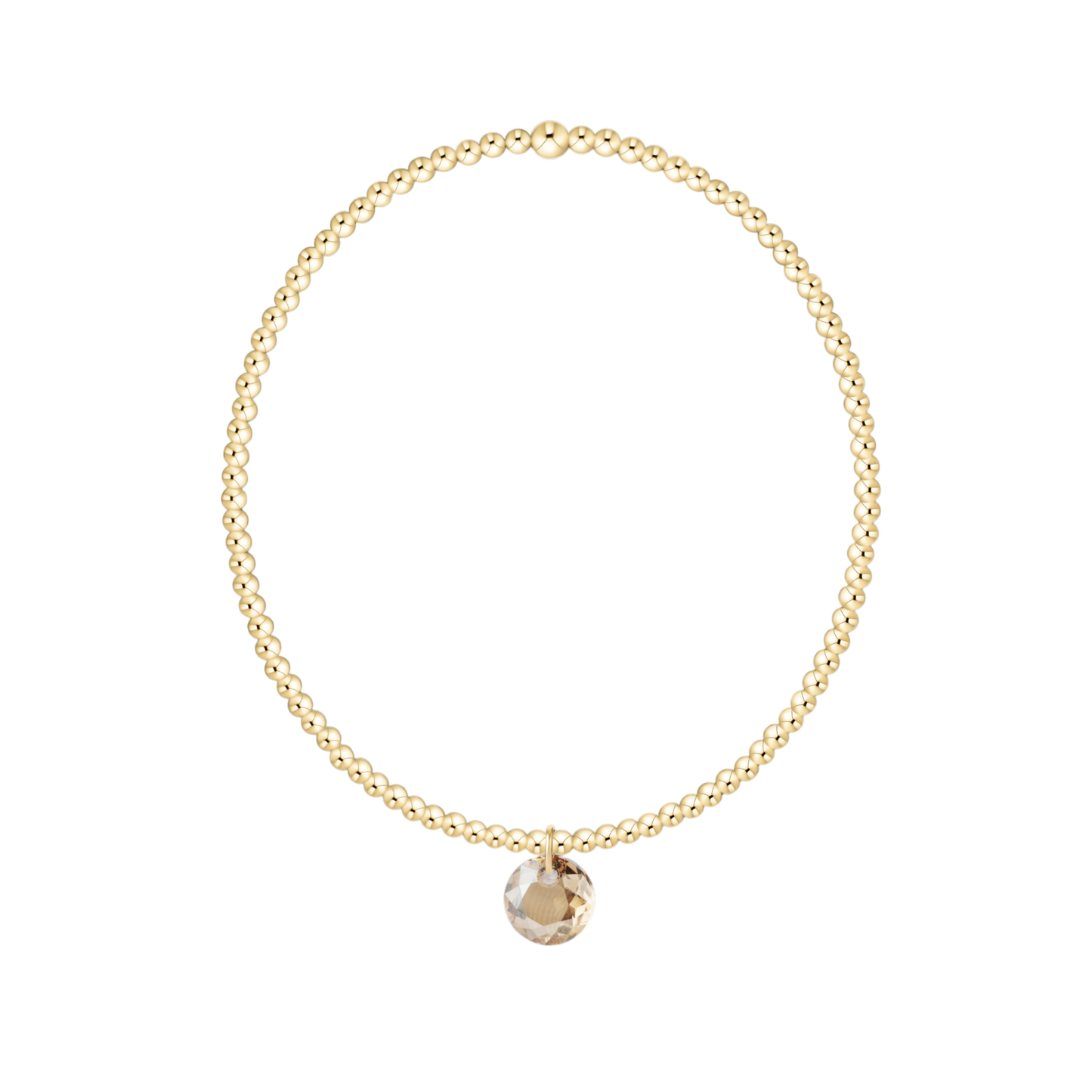 Classic Gold 2mm Bracelet Reflection Small Charm Topaz