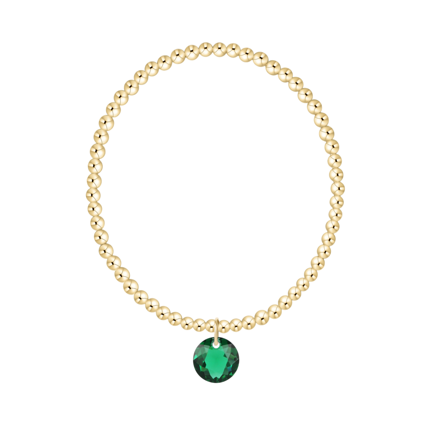 Extends Classic Gold 3mm Bracelet Reflection Charm Emerald