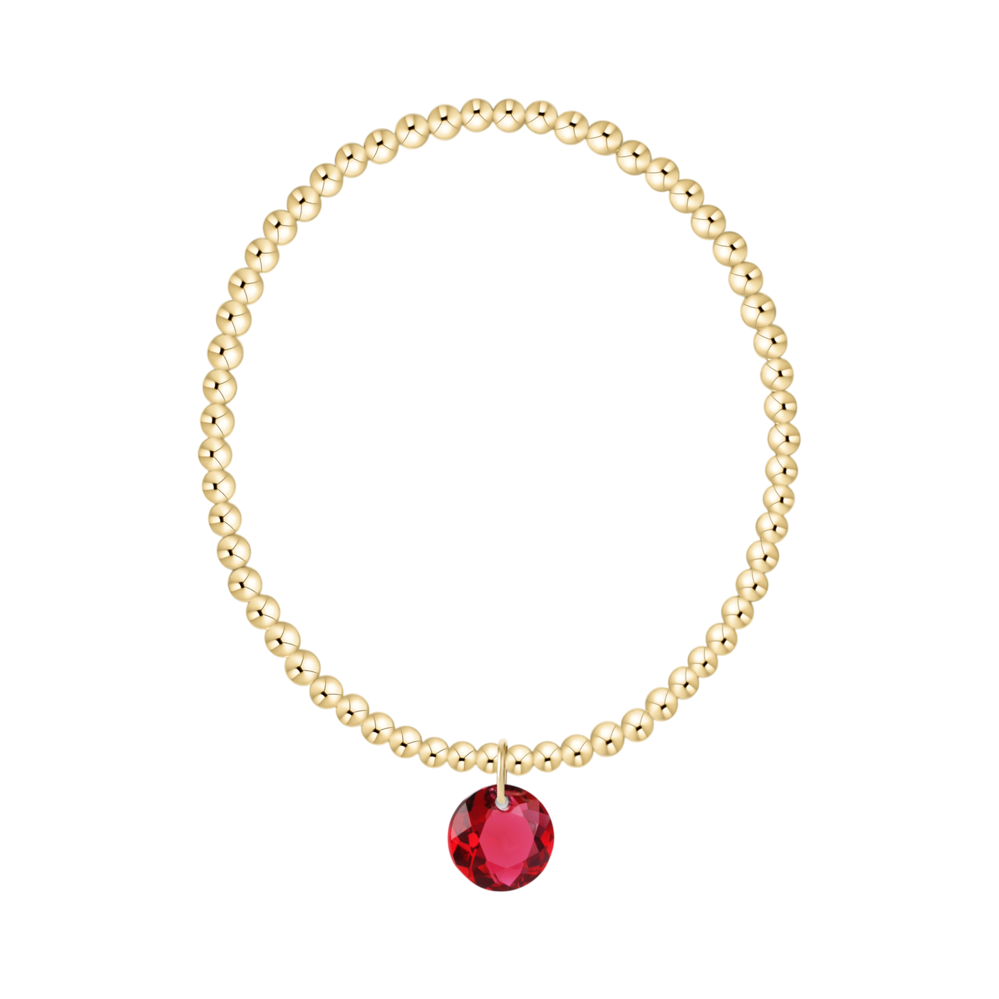 Extends Classic Gold 3mm Bracelet Reflection Charm Ruby