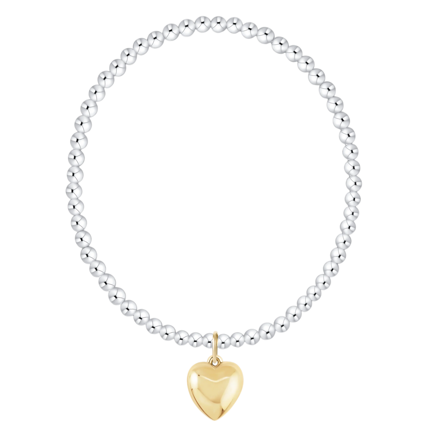 Classic Mixed Metal 3mm Bracelet - Love Plush Gold Charm