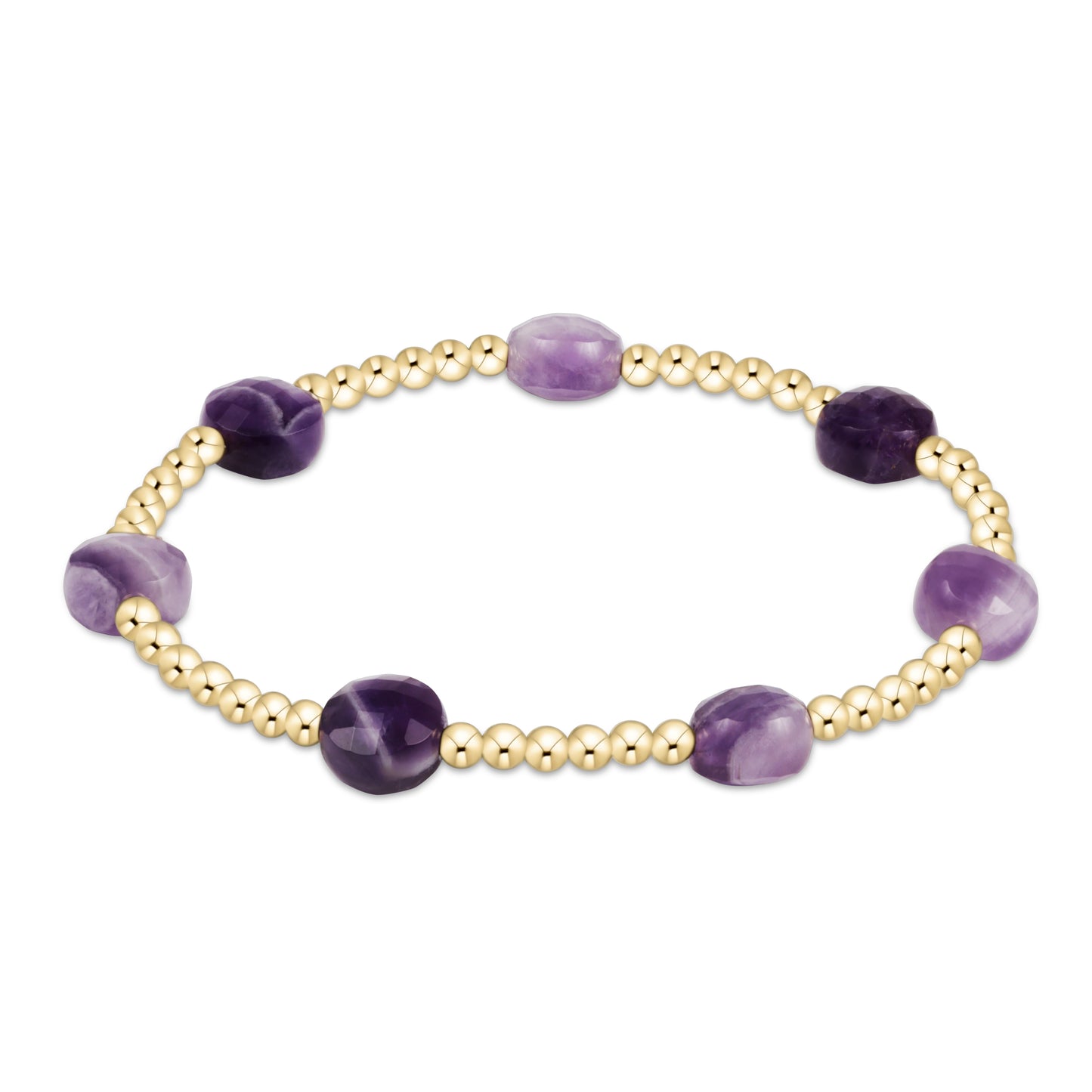 Extends Admire Gold 3mm Bead Bracelet Amethyst