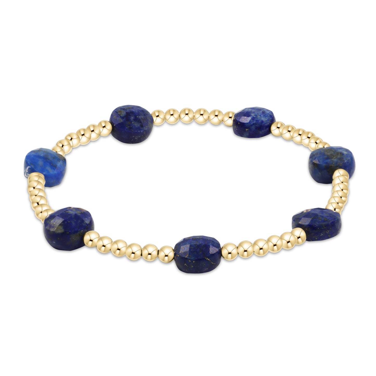 Extends Admire Gold 3mm Bead Bracelet Lapis