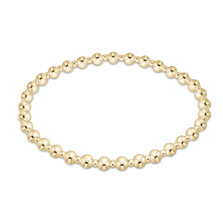 Extends Classic Grateful Pattern 4mm Bead Bracelet Gold