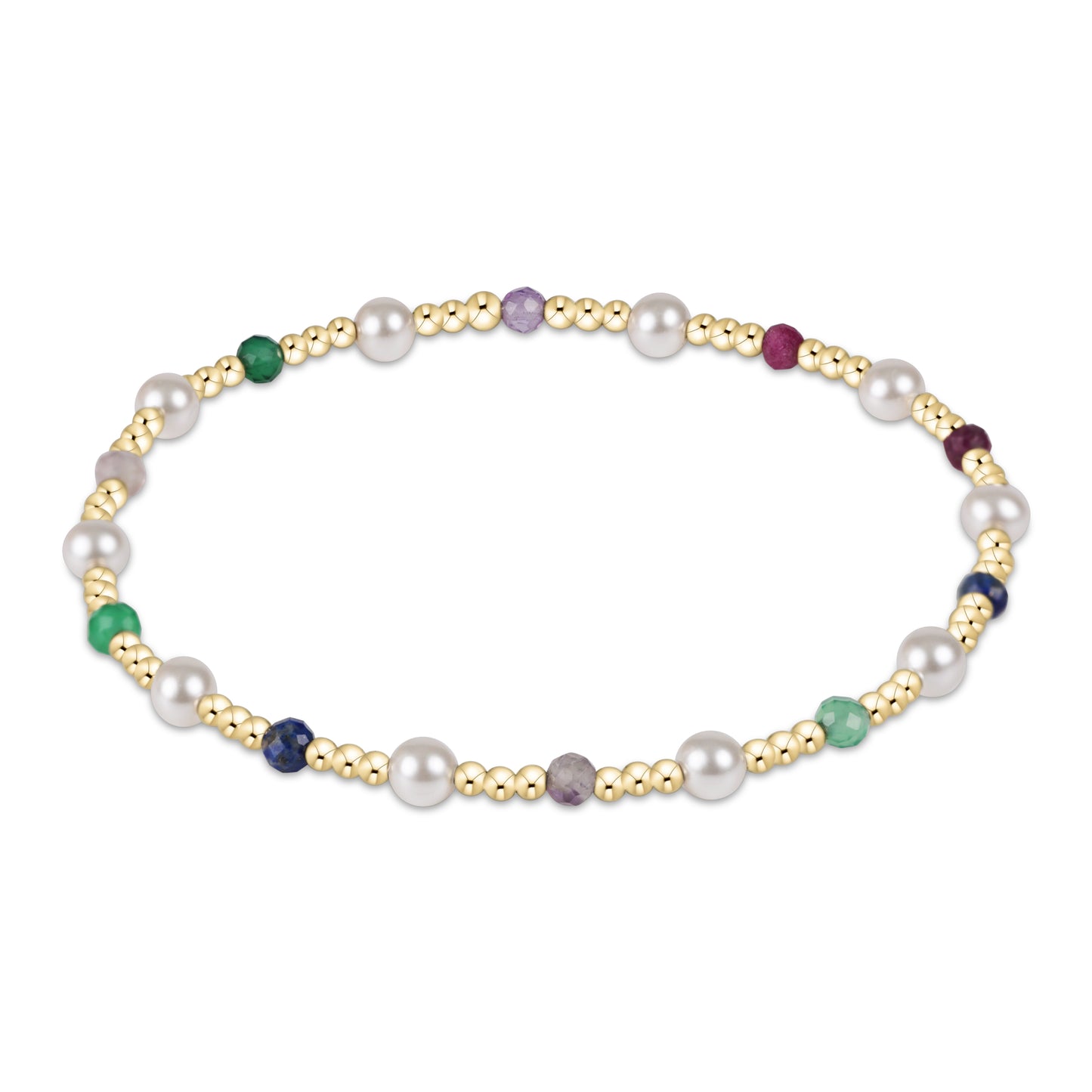Extends Pearl Sincerity Pattern 4mm Bead Bracelet Hot Mess