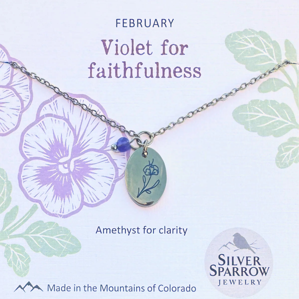 February Gold Birth Flower Necklace