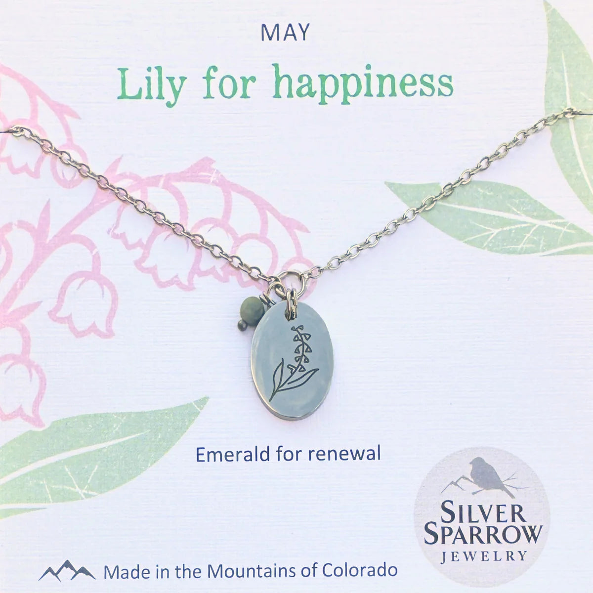 May Silver Birth Flower Necklace