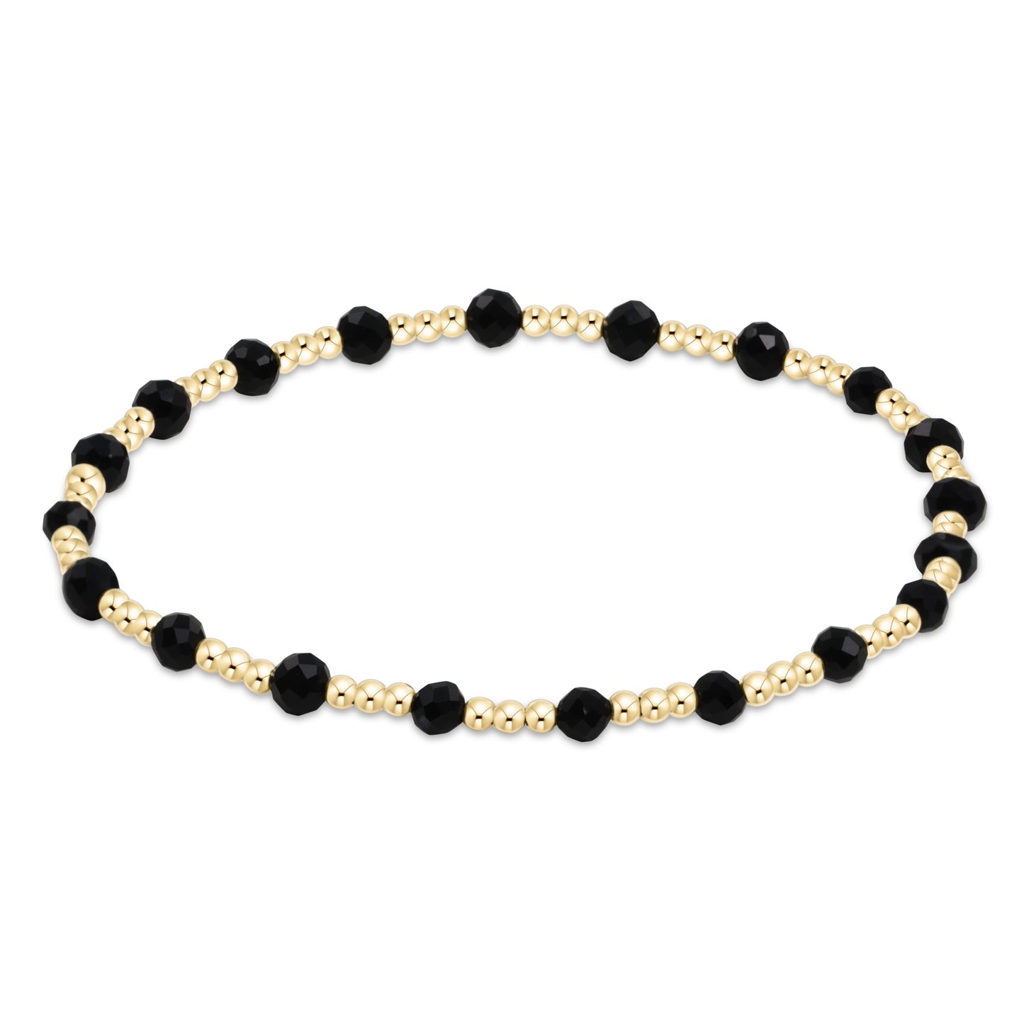 Extends Gemstone Gold Sincerity 3mm Bracelet Faceted Onyx