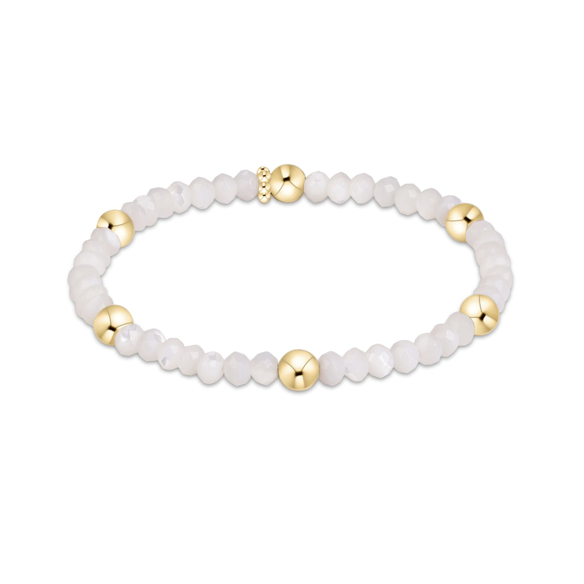 Extends Presence Gemstone 4mm Bracelet - Mother of Pearl