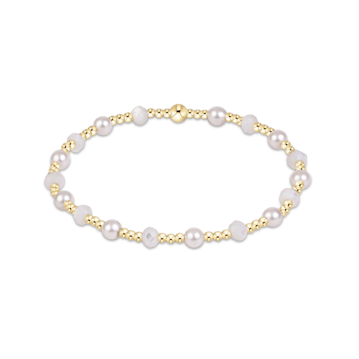 Extends Sincerity Gemstone & Pearl 4mm Bracelet - Mother of Pearl
