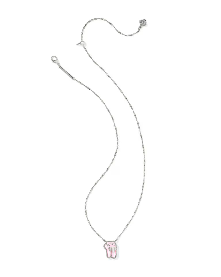 Ballet Short Pendant Necklace Silver Blush Sale