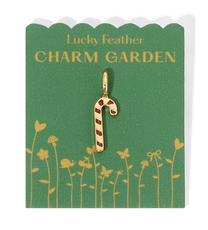 Candy Cane Charm Garden Gold Charm